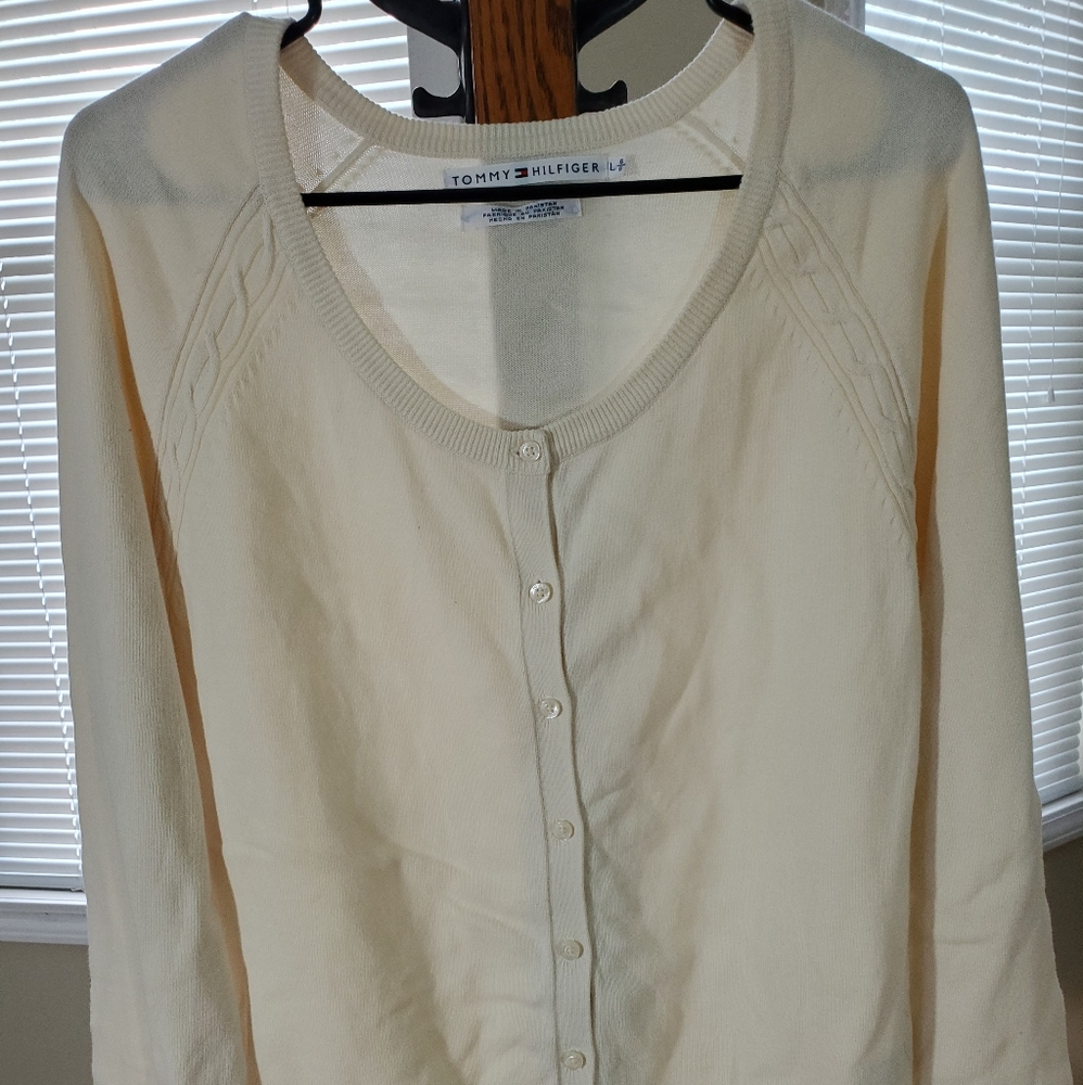 Tommy Hilfiger Cream Button-Up Cardigan